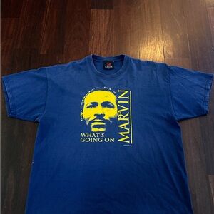 2004 Marvin Gaye Blue Graphic T-Shirt XL